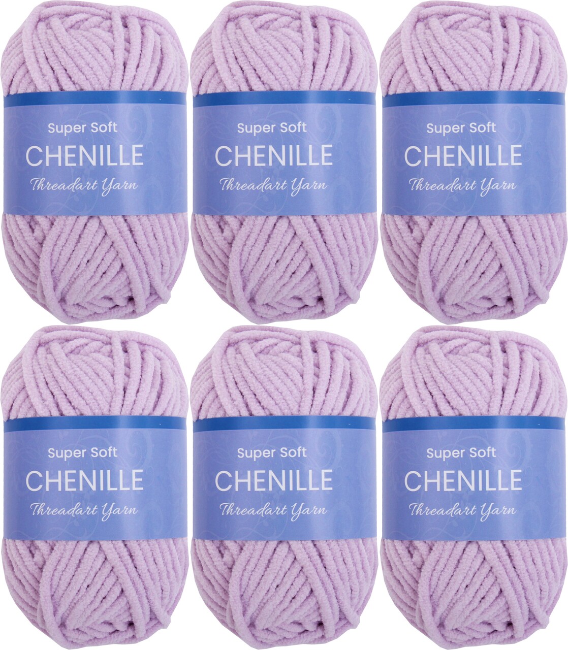 ThreadArt #5 Chenille Yarn for Crocheting, Knitting, Amigurumi, Super Soft Plush Velvet Yarn - 50 Gram 60 yds Fluffy Yarn Skeins